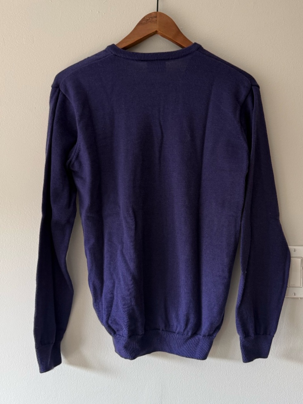 Lacoste Wool Sweater Royal Purple | Vintage Neck - Picture 3 of 5